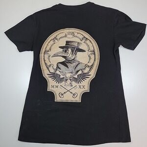 Vintage Plague Doctor Tee  Shirt Size M Gothic Horror Black Short Sleeves